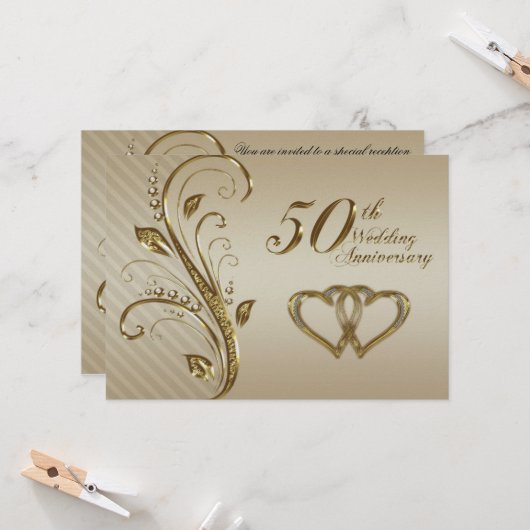 Carte d'invitation pour les noces d'or (Devant/Arrière en situation)