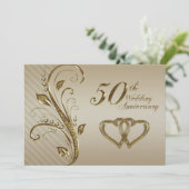 Carte d'invitation pour les noces d'or (Debout devant)