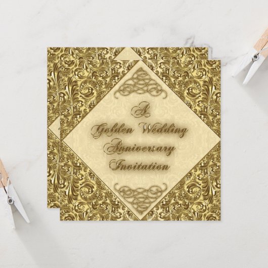 Carte d'invitation pour les noces d'or (Devant/Arrière en situation)