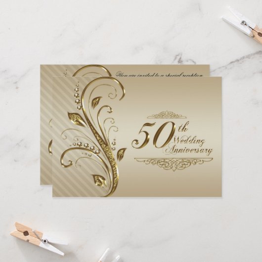 Carte d'invitation pour les noces d'or (Devant/Arrière en situation)