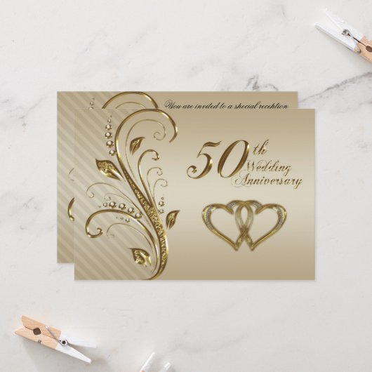 Carte d'invitation pour les noces d'or (Devant/Arrière en situation)