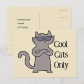 Carte d'invitation pour l'événement Cool Cats Only (Devant / Derrière)