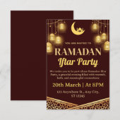 Carte d'invitation pour l'Iftar de Ramadan (Devant / Derrière)