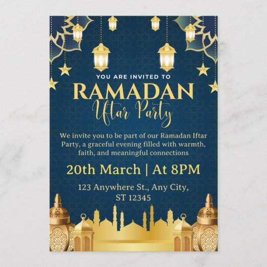 Carte d'invitation pour l'Iftar de Ramadan (Devant)
