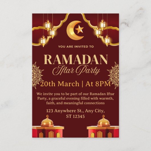 Carte d'invitation pour l'Iftar de Ramadan (Devant)