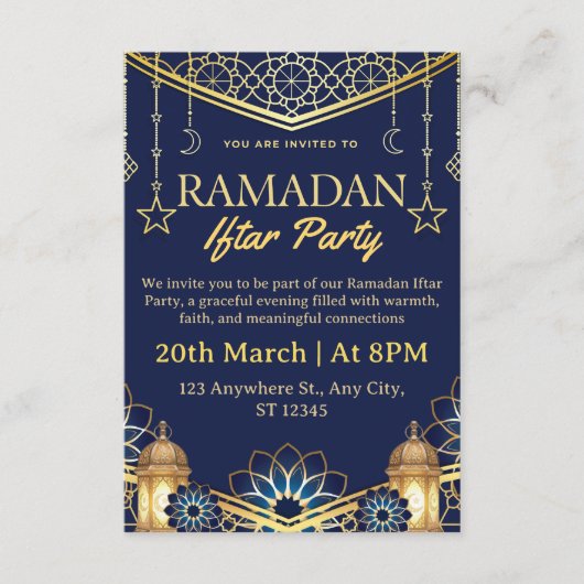 Carte d'invitation pour l'Iftar de Ramadan (Devant)