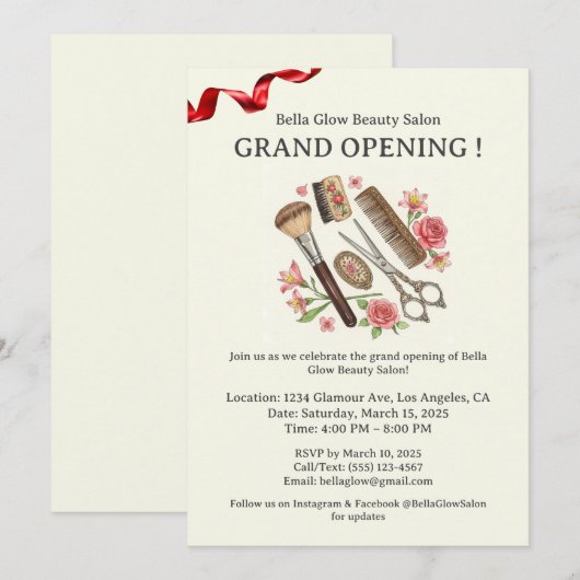 Carte d'invitation pour l'ouverture d'un salon de (Devant / Derrière)