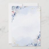 Carte d'invitation pour mariage Blue Gold Modern (Dos)