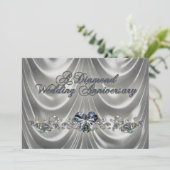 Carte d'invitation pour noces de diamant (Debout devant)