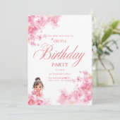 Carte d'invitation pour petite princesse  (Debout devant)