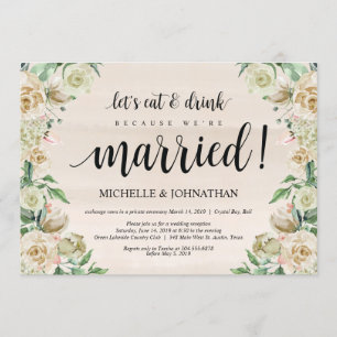 Carte d'invitation pour réception de mariage en fu