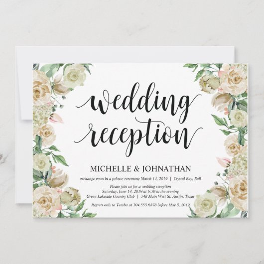 Carte d'invitation pour réception de mariage en fu (Devant)