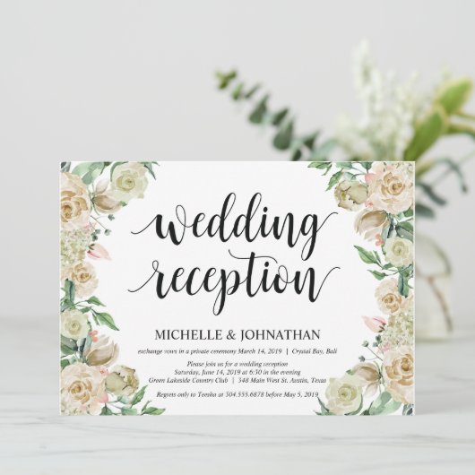 Carte d'invitation pour réception de mariage en fu (Debout devant)