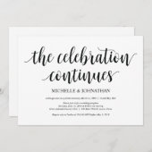 Carte d'invitation pour réception de mariage intim (Devant / Derrière)