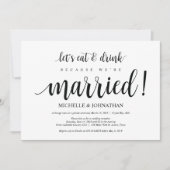 Carte d'invitation pour réception de mariage intim (Devant)