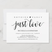 Carte d'invitation pour réception de mariage intim (Devant)