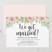 Carte d'invitation pour réception de mariage intim (Devant / Derrière)