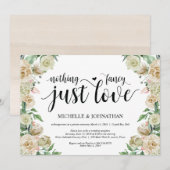 Carte d'invitation pour réception de mariage intim (Devant / Derrière)