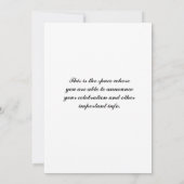 Carte d'invitation pour sauvegarder la date (Dos)