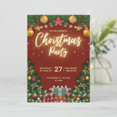 Carte d'invitation pour soirée de Noël (Debout devant)