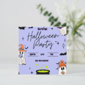 Carte d'invitation pour soirée Halloween (Debout devant)