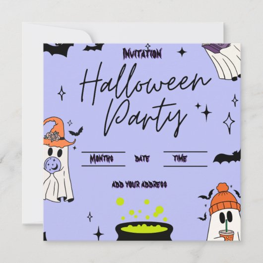 Carte d'invitation pour soirée Halloween (Devant)