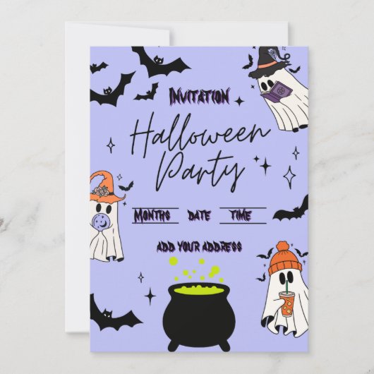 carte d'invitation pour soirée Halloween (Devant)