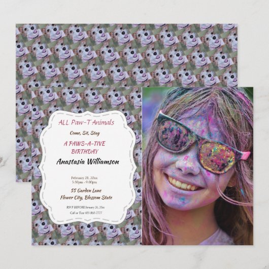 CARTE D'INVITATION POUR SON 1ER ANNIVERSAIRE (Devant / Derrière)