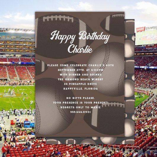 Carte d'invitation pour son anniversaire sur le th