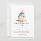 Carte d'invitation pour un 2e anniversaire – Gâtea (Devant)
