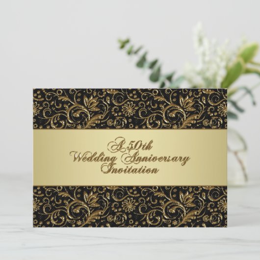 Carte d'invitation pour un 50e anniversaire de mar (Debout devant)