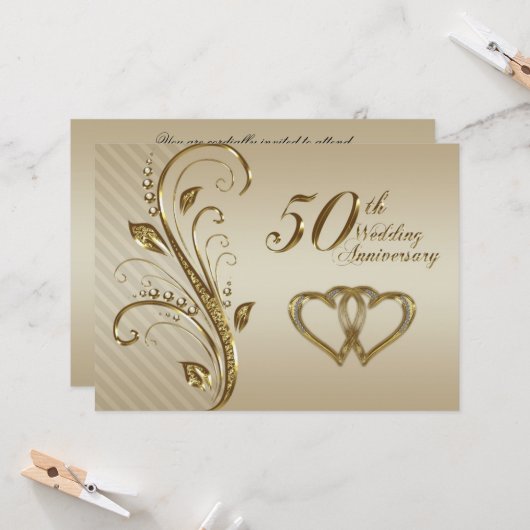 Carte d'invitation pour un anniversaire de mariage (Devant/Arrière en situation)