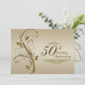 Carte d'invitation pour un anniversaire de mariage (Debout devant)
