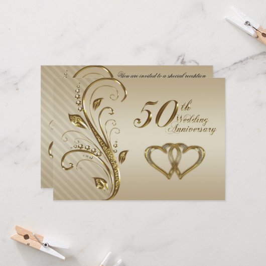 Carte d'invitation pour un anniversaire de mariage (Devant/Arrière en situation)