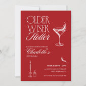 Carte d'invitation pour un anniversaire rouge plus (Devant)