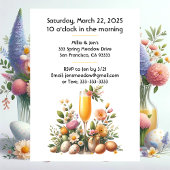 Carte d'invitation pour un brunch de Pâques avec b