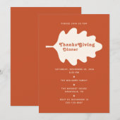 Carte d'invitation pour un dîner de Thanksgiving m (Devant / Derrière)