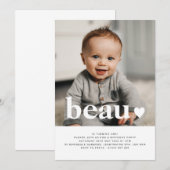 Carte d'invitation pour un premier anniversaire av (Devant / Derrière)