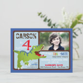 Carte d'invitation pour un quatrième anniversaire (Debout devant)