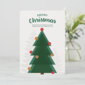 Carte d'invitation pour un sapin de Noël vert (Debout devant)
