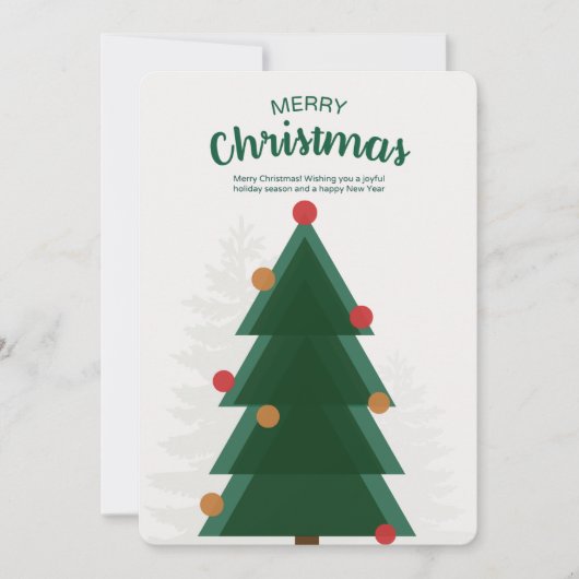 Carte d'invitation pour un sapin de Noël vert (Devant)
