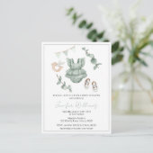 Carte d'invitation pour une baby shower fille au t (Debout devant)