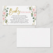 Carte d'invitation pour une baby shower fille rose (Devant / Derrière)