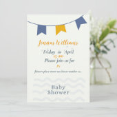 Carte d'invitation pour une baby shower garçon, ca (Debout devant)