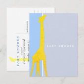 Carte d'invitation pour une Baby Shower Girafe Sim (Devant / Derrière)
