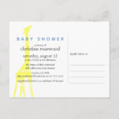 Carte d'invitation pour une Baby Shower Girafe Sim (Dos)