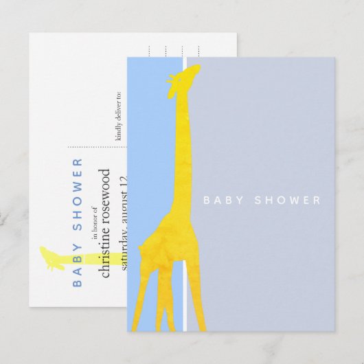 Carte d'invitation pour une Baby Shower Moderne Si (Devant / Derrière)