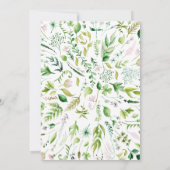 Carte d'invitation pour une baby shower vert sauge (Dos)