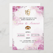 Carte d'invitation pour une cérémonie Roka, modifi (Devant / Derrière)