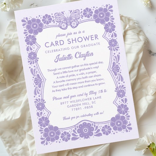 Carte d'invitation pour une douche de cartes de re